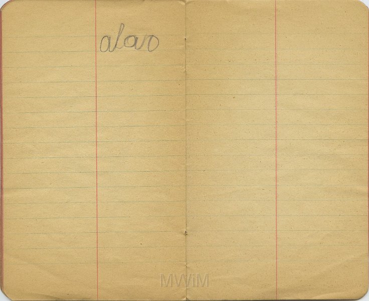 KKE 5433-5.jpg - Dok. Notatnik szkolny Tadeusza Małyszko z zapisaną jedną stroną, Wilno, 1942 r.